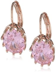 CZ by Kenneth Jay Lane "Vintage" 2 cttw Pink Lever BK Claw Set Oval Drop Earrings