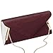 b.m.c BMC Womens PU Leather White Accent Envelope Clutch - Burgundy