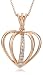 14k Rose Gold Pink Diamond Heart Pendant