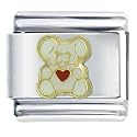Heart Bear White Animal Valentine Italian Charms Bracelet Link