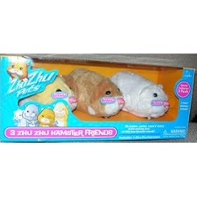 Zhu Zhu Pets Hamster Friends Collector Pack of 3 - Pipsqueak, Mr. Squiggles, Chunk