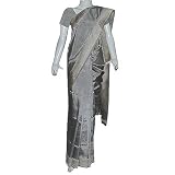 Pure Silk Grey Sarees with Complementary Made to Measure Blouse & Under Skirts