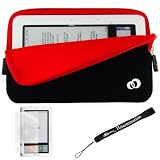 Barnes & Noble Nook E-Reader Kroo Case Protective Durable Glove Sleeve Cover Case with extra pocket + Includes a 4-Inch eBigvalue Determination Hand Strap + Full set of Screen Guard Protector for your Nook