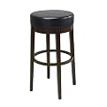 Round Metro Bar Stool - Espresso/ Black (30")