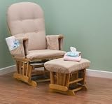 Saplings Classic Gliding Chair with Footstool - Finished in Cream Fabric