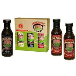 Big Acres Hot & Spicy BBQ Sauce and Ginger Teriyaki Marinade Gift Pack, Set of 3