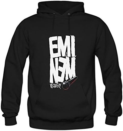 RHUAN Boy's Eminem On The MIC Recovery Hoodies M Black