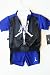 Nike Jordan Infant New Born Baby 3 Piece Sport Jacket, T-shirt and Shorts Set, Black and Blue, Size:6-9 Month; New