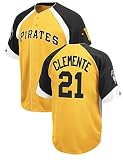 Majestic Roberto Clemente Pittsburgh Pirates Cooperstown Embroidered Wheelhouse Jersey (XL=48)