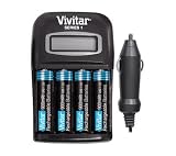 Vivitar 2-Hour AC/DC NiMH Battery Charger, Charges 2 or 4 AA/AAA Batteries, 2100mAh Capacity
