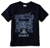 MLB Boys' Seattle Mariners Fueled By Pride Short Sleeve Basic Tee (Traditional Navy, Large)