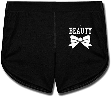 Ptrand Women's Beauty Gym Funny Shorts Sweatpants black