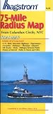 Hagstrom 75-Mile Radius Map: From Columbus Circle, NYC