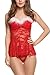 Avidlove Womens Lingerie Red Christmas Babydolls Lace Nightwear Santa Chemises Underwire Nighties