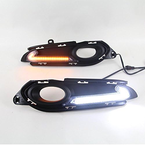 2016 New 2 Pcs yellow+white LED Daytime Running light Super Bright Day Fog Light DRL Bulbs Turn Signal for HONDA HRV 2014~2015 for Thailand