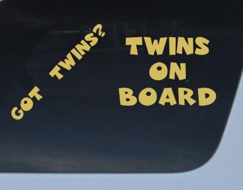 GET 2 decals Got Twins? and Twins on Board Gold Car Auto Window Sticker boy girl baby