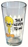 Looney Tunes Tweety Bird Talk Nerdy To Me Pint Drinking Glass