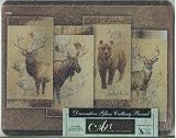 Tempered glass ~ Moose, Bear, Deer ~Large Cutting Board~ country home d��cor ~ code 028
