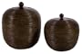 Imax Wrapped Tattan lidded boxes set of 2 5.5x5.5, 7x6.25
