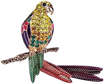 Blucoo Diamond Lovely Bird Brooch