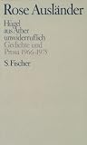 Rose Ausl�nder. Gesammelte Werke: Gesammelte Werke III. H�gel / aus �ther / unwiderruflich: Gedichte und Prosa 1966 - 1975: BD 3