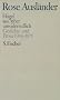 Rose Ausl�nder. Gesammelte Werke: Gesammelte Werke III. H�gel / aus �ther / unwiderruflich: Gedichte und Prosa 1966 - 1975: BD 3