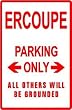 ERCOUPE PARKING ONLY pilot fly street sign