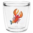 Colorful Caribbean Lobster 12 oz Double-Old-Fashioned Insulated Beverage Tumbler, Clear