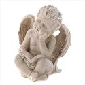 READING CHERUB ANGEL DECORATIVE STATUE FIGURINE FIGURE