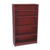 HON 1890 Series Bookcase, 5 Shelves, 36 W by 11-1/2 D by 60-1/8 H, Mahogany