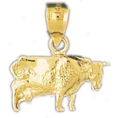 Cheap Girls Jewelry Dazzlers Solid 14k Gold Cow Charm Pendant Available in three colors from jewelsberry (weights: 1.5 grams only) For Sale