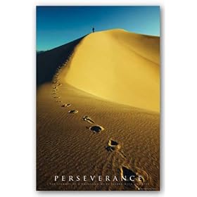 Perseverance - Footprints in Sand by Motivational 24"x36" Art Print Poster