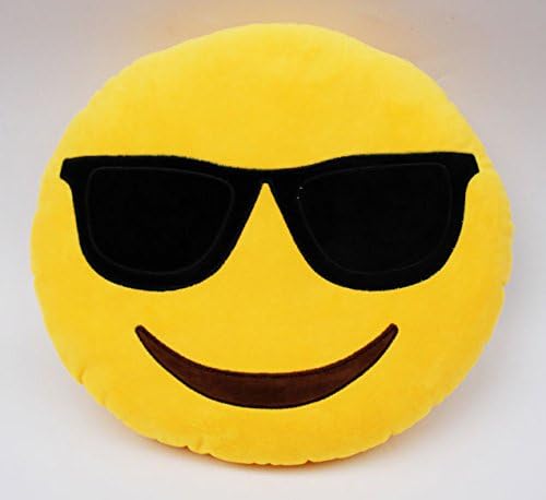 Emoji Smiley Emoticon Yellow Round Cushion Pillow Stuffed Plush Soft Toy 17 Styles Round Smiley Face Nap Pillow Home Decor (cool)