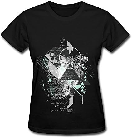 GZBQ Women's Contemplation Cotton O Neck Short Sleeve T Shirt Tee Black L