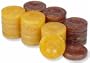 Mother of Pearl Design Backgammon Chips in Brown & Yellow - 1.75"