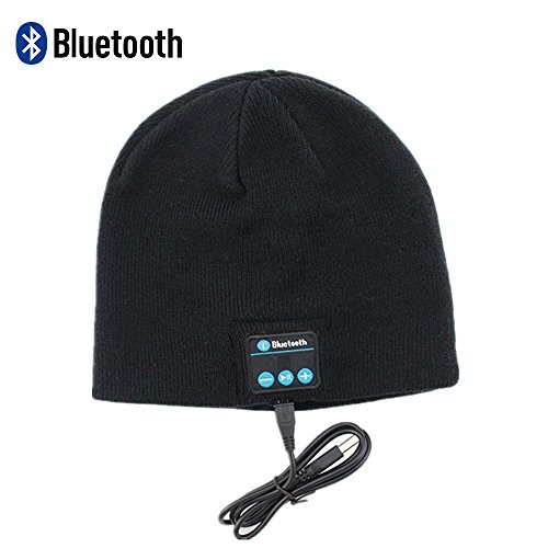 RQN Outdoor Bluetooth Hat Wireless Bluetooth Headphone Headset Earphone W/stereo Speakers & Mic Black