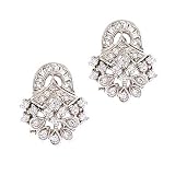 Bridal Jewelry Platinum Vermeil CZ Diamond Earrings