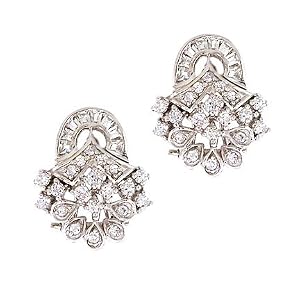 Bridal Jewelry Platinum Vermeil CZ Diamond Earrings