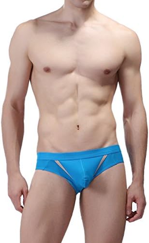 Sexy Underwear Men's Boxer Briefs Shorts Bulge Pouch soft Underpants Sex Love Game (L, 001-Blue)