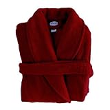 Plush Microfiber Bathrobe - 100% Plush Microfiber - Soft, Warm, and Lightweight (X-Small, Cranberry)