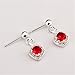 NYKKOLA Fashion Classic Jewelry 925 Solid Silver Beautiful Ruby Crystal Earrings