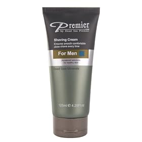 Premier Dead Sea Shaving Cream for Men, Tube, 4.25-Fluid Ounce