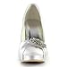 ElegantPark EP2015-PF Women's Closed Toe Platform High Heels Pumps Rhinestones Buckles Satin Evening Bridal Wedding Shoes