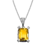 10k White Gold Citrine Pendant, 18