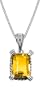10k White Gold Citrine Pendant, 18"