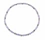 Anklet - A72 - Stretch - 4mm Swarovski (tm) Crystals and Silver Tone Heishi Beads ~ Violet