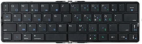 iLepo® The First Global Chocolate Foldable Keyboard High-touch Full Size Standard Big Keypad Golden Section Design Ultra Thin Wireless Bluetooth Flyshark Keyboard Pefectly Support Apple/Andriod/Microsoft System Support ipad tablet PC iphone(4/4S/5/5C/5S/6)/Samsung GALAXY Note 3/Samsung GALAXY S4 S5/Samsung GALAXY Grand 2/HTC One/Moto X/Nexus 5/Sony Xperia Z1/LG G2(Silver+Deutsch Layout)