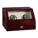 Ragar Watch Winder for Two in Mahogany Wood Finish 4559MG
