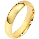 10K Yellow Gold, Light Half Round Wedding Band 5MM (sz 4-15.5)