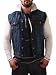 Moda Essentials Men's Denim Jean Vest Jacket Distressed Removable Hood
